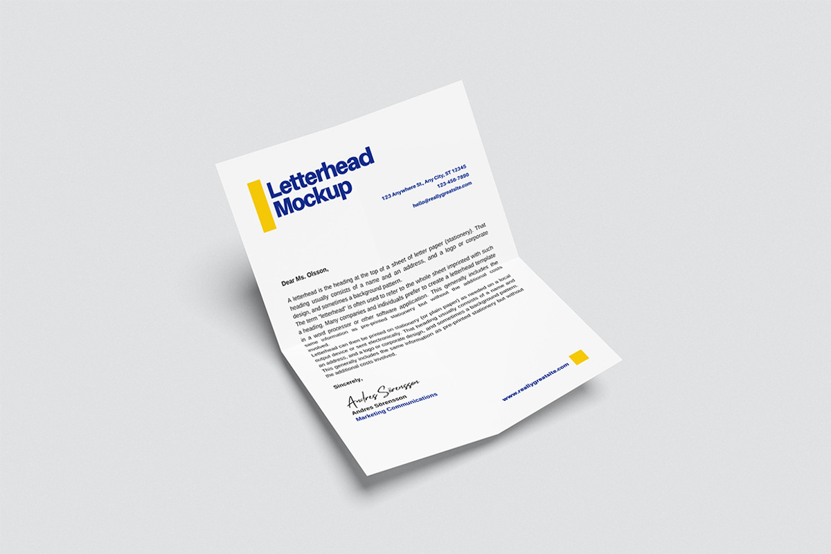 High Quality Letterhead Mockup, an Advertising Mockup by swsi-studio (Photo 3 of 5)