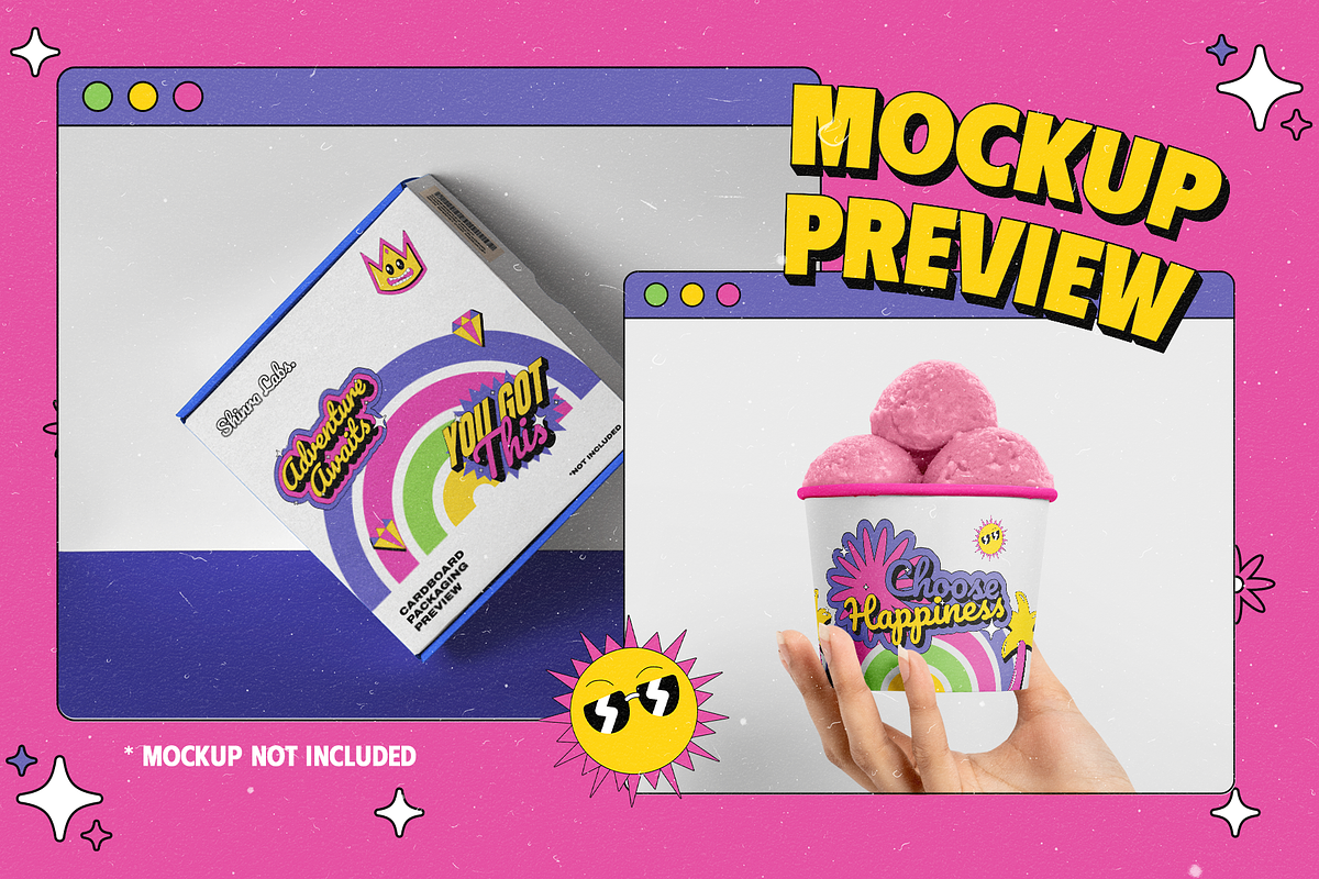 Vol.2 Retro Sticker Pack, a Product Mockup by Shinra Labs (Photo 4 of 8)