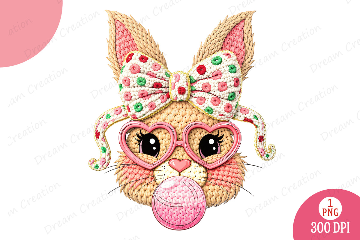 Yarn Crochet Easter Bunny, Coquette, an Illustration by Dream Creation (Photo 1 of 5)