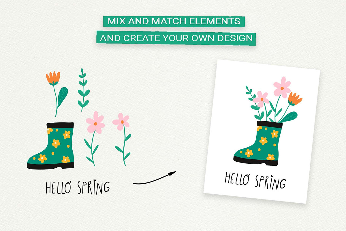 Hello Spring. Happy Easter clipart, an Animal Illustration by Irina Ostapenko (Photo 7 of 9)