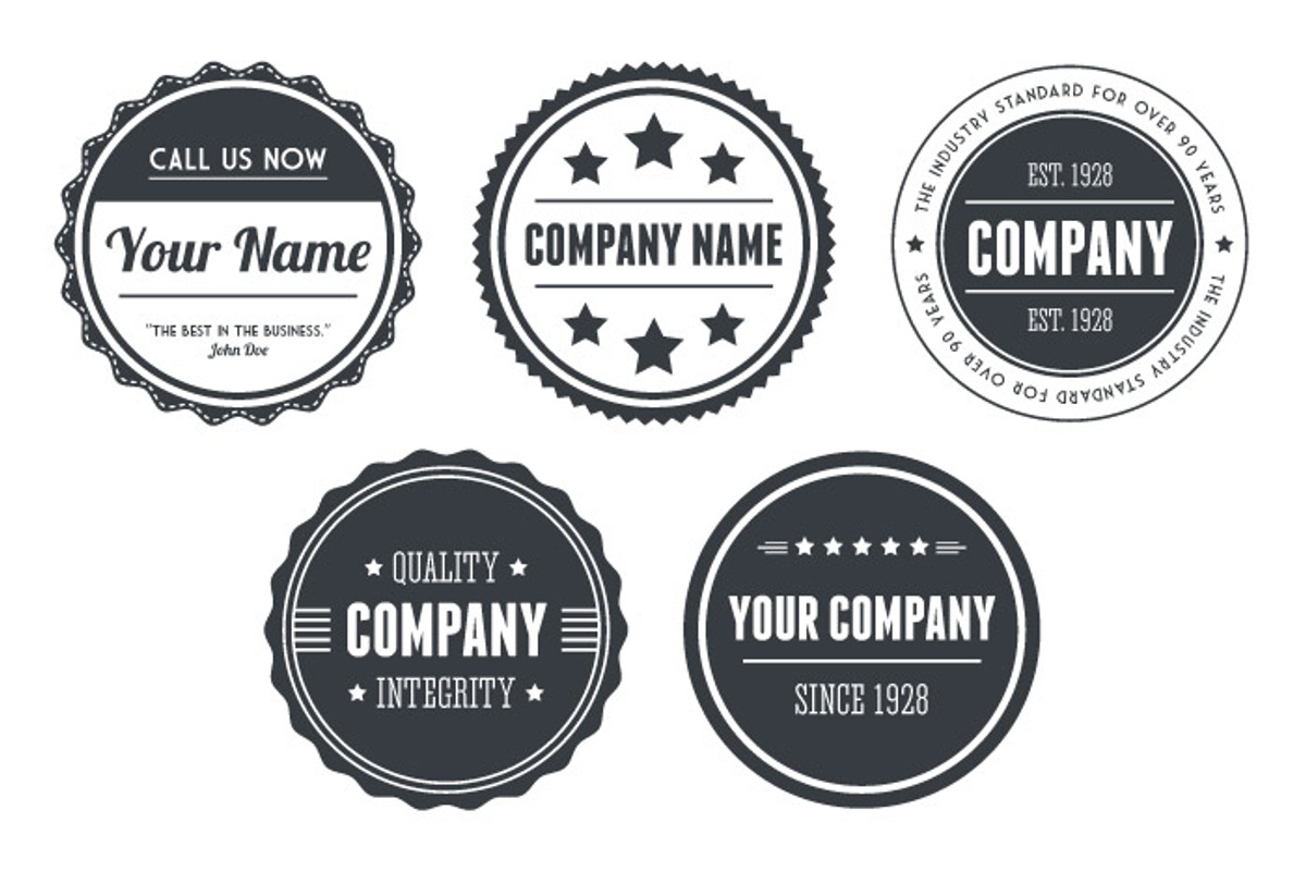 Vintage Circular Badges Vector Pack preview 5