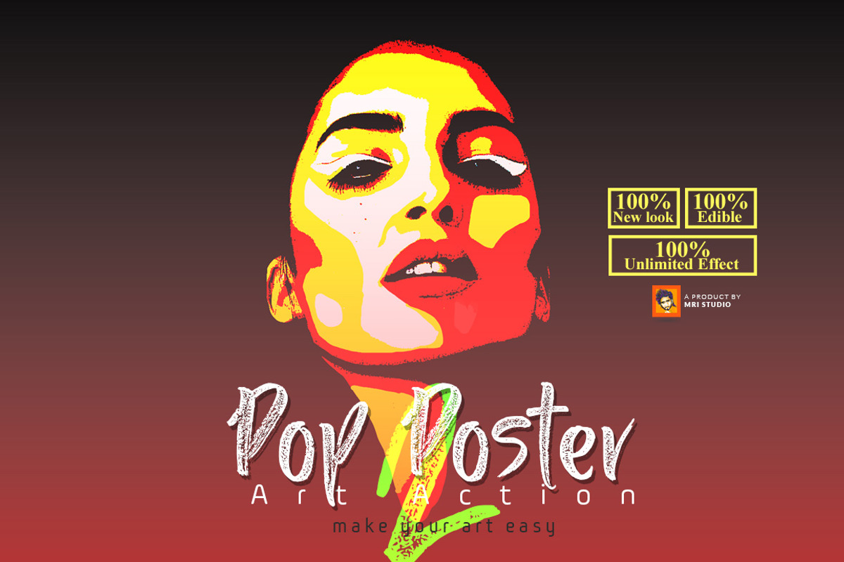 Pop Art Effect Photoshop Action, an Action Add-On by MRI STUDIO (Photo 2 of 22)