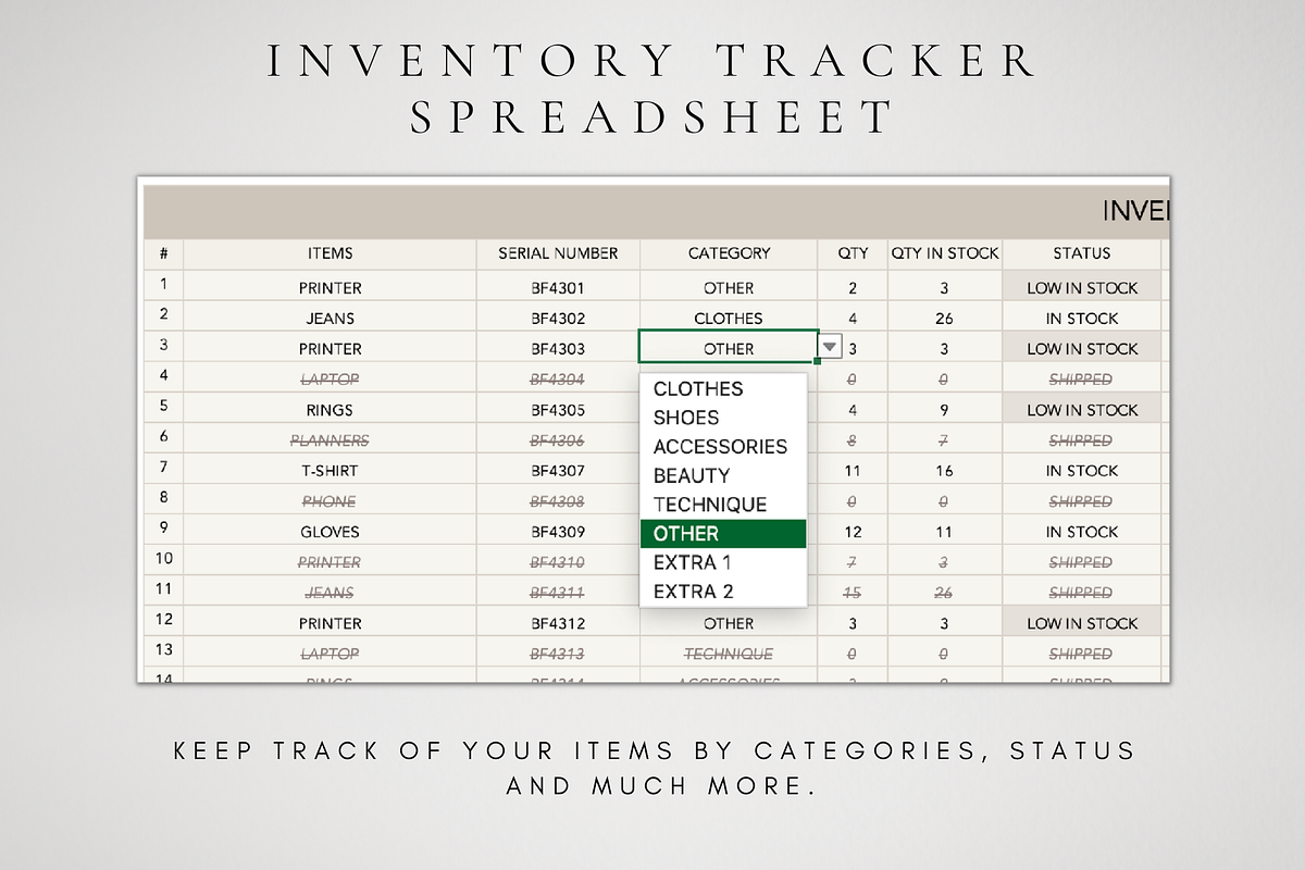 Mc Excel Inventory Tracker Template, a Templates & Theme by BRANDcontent