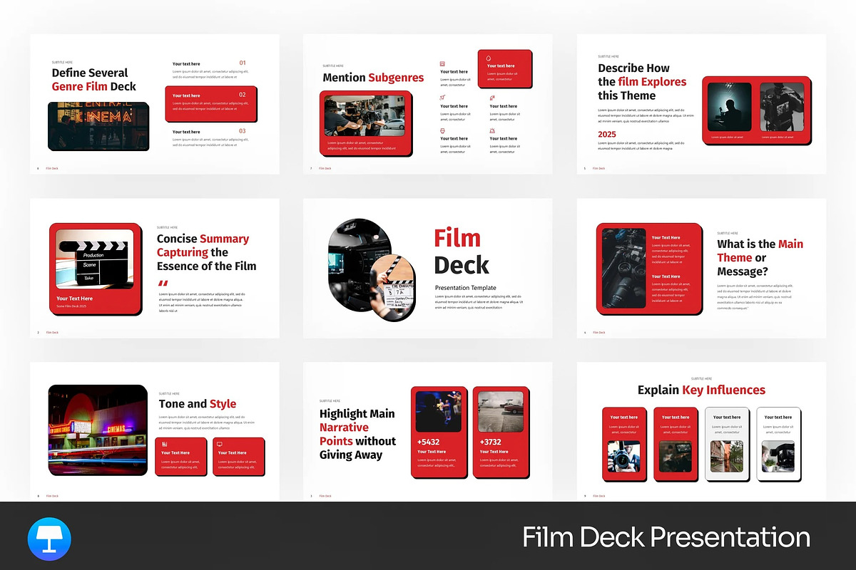 Film Movie Deck Keynote Templates, a Presentation Template by Fit-tee (Photo 1 of 4)