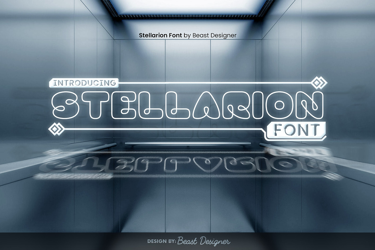 Stellarion Font | Space Sci-Fi Font, a Sans Serif Font by Beast Designer (Photo 1 of 2)