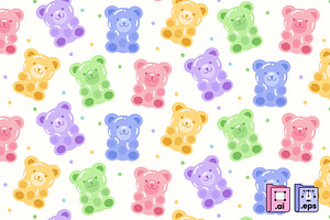 Flat Cat Pastel Color Pattern, a Pattern Graphic by MISS CHATZ
