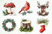 Woodland Christmas Clipart, an Illustration by Creative Art (Thumbnail 7 of 10)