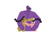Happy families hugging with kids set, a Person Illustration by PaperTrident (Thumbnail 3 of 10)