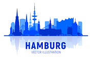 Hamburg Germany skyline, an Illustration by Sky and glass (Thumbnail 4 of 6)