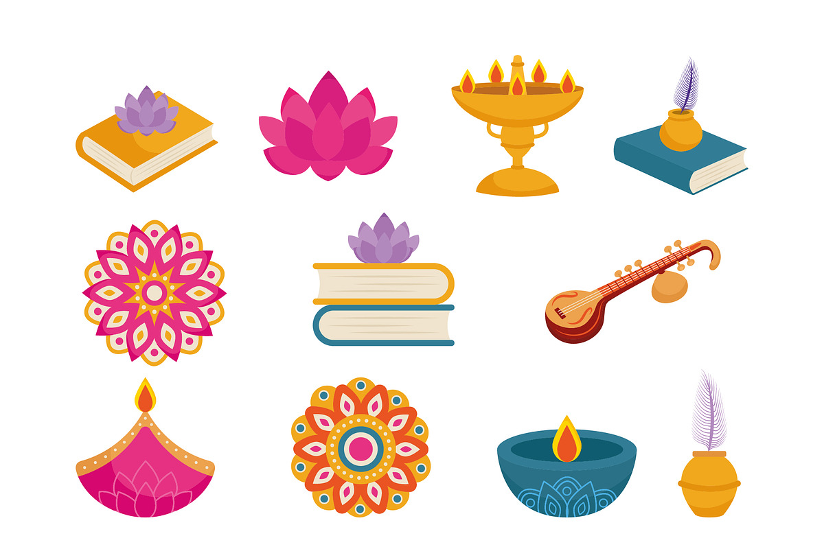 Vasant Panchami Icons Set, a Templates & Theme by studiogstock (Photo 1 of 3)