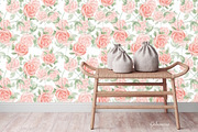 Blue & Pink Watercolor Roses Pattern, a Pattern Graphic by Gribanessa (Thumbnail 4 of 4)