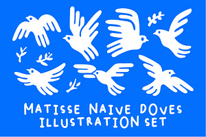 Dove Bird Matisse Illustration Set, an Animal Illustration by VASTARD STUDIO