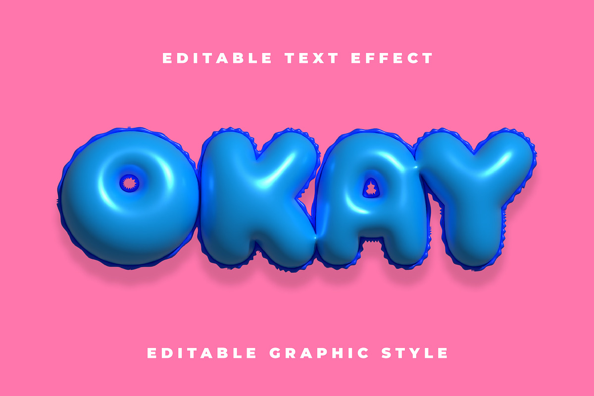 Balloon 3D Glossy Text Effect preview 3