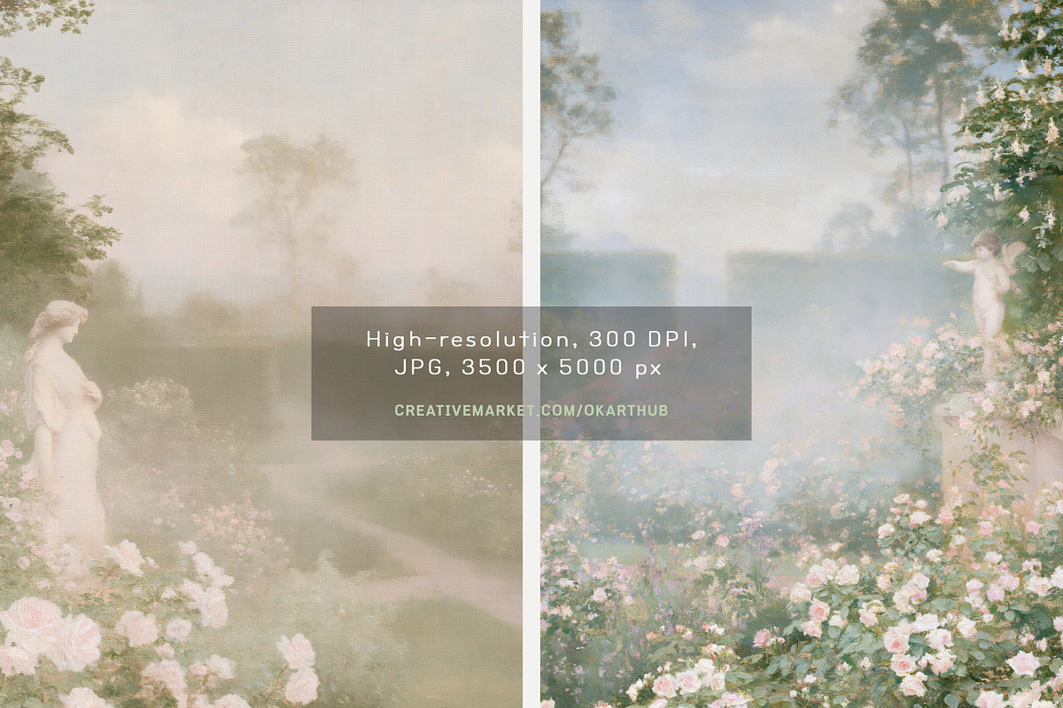 70 Painterly Garden Backgrounds, a Background Graphic by OKArtHub (Photo 7 of 13)