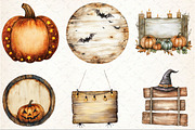Halloween Wood Sign Clipart, an Illustration by Rose Art (Thumbnail 3 of 7)