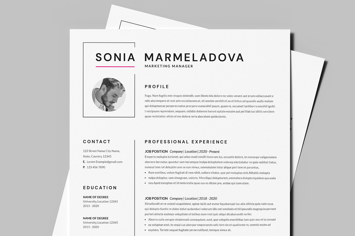 Best Resume Template, a Resume Template by PixelStudio (Photo 1 of 6)