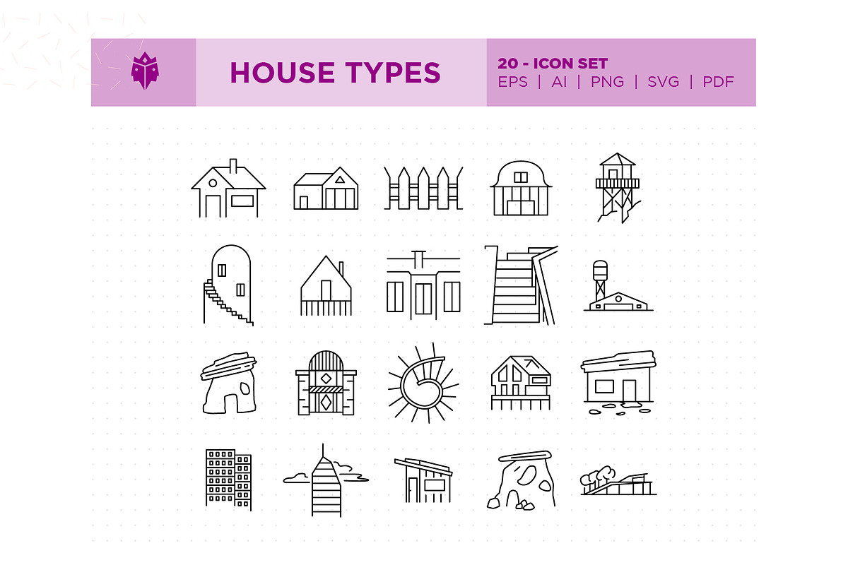 House Types, an Outline Icon by Pathlord (Photo 2 of 6)