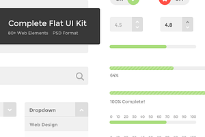 Complete Flat UI Kit (PSD)