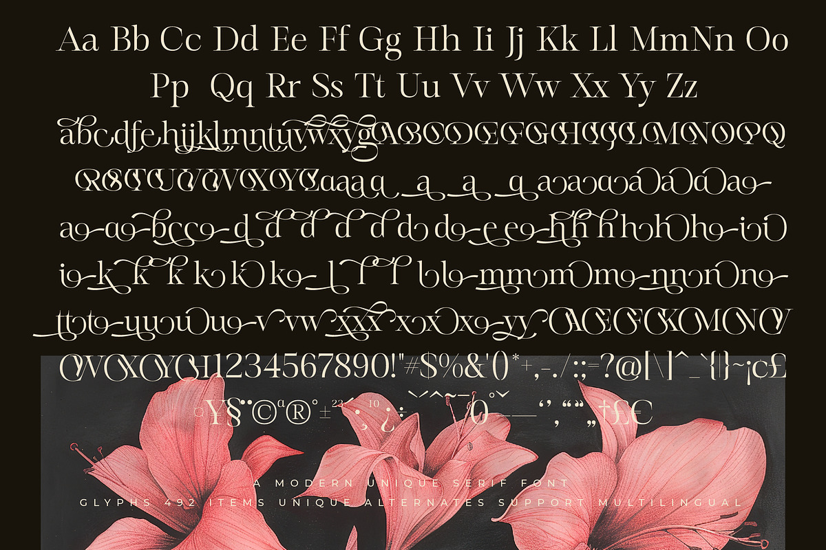 Mevara - Elegant Serif with Flourish, a Serif Font by Glyphofik x GudPap (Photo 14 of 15)