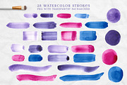 Violet backgrounds and strokes, a Background Graphic by LeriaArt watercolor (Thumbnail 4 of 5)