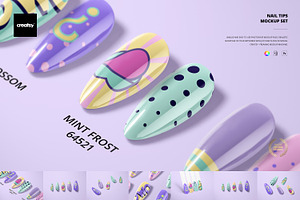 Nail Tips Mockup Set, a Merchandise Mockup by creatsy5