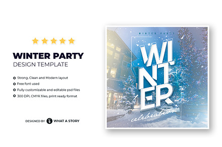 Winter Party Flyer Template