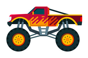Monster truck. Bright colorful, a Transportation Illustration by Things for designers