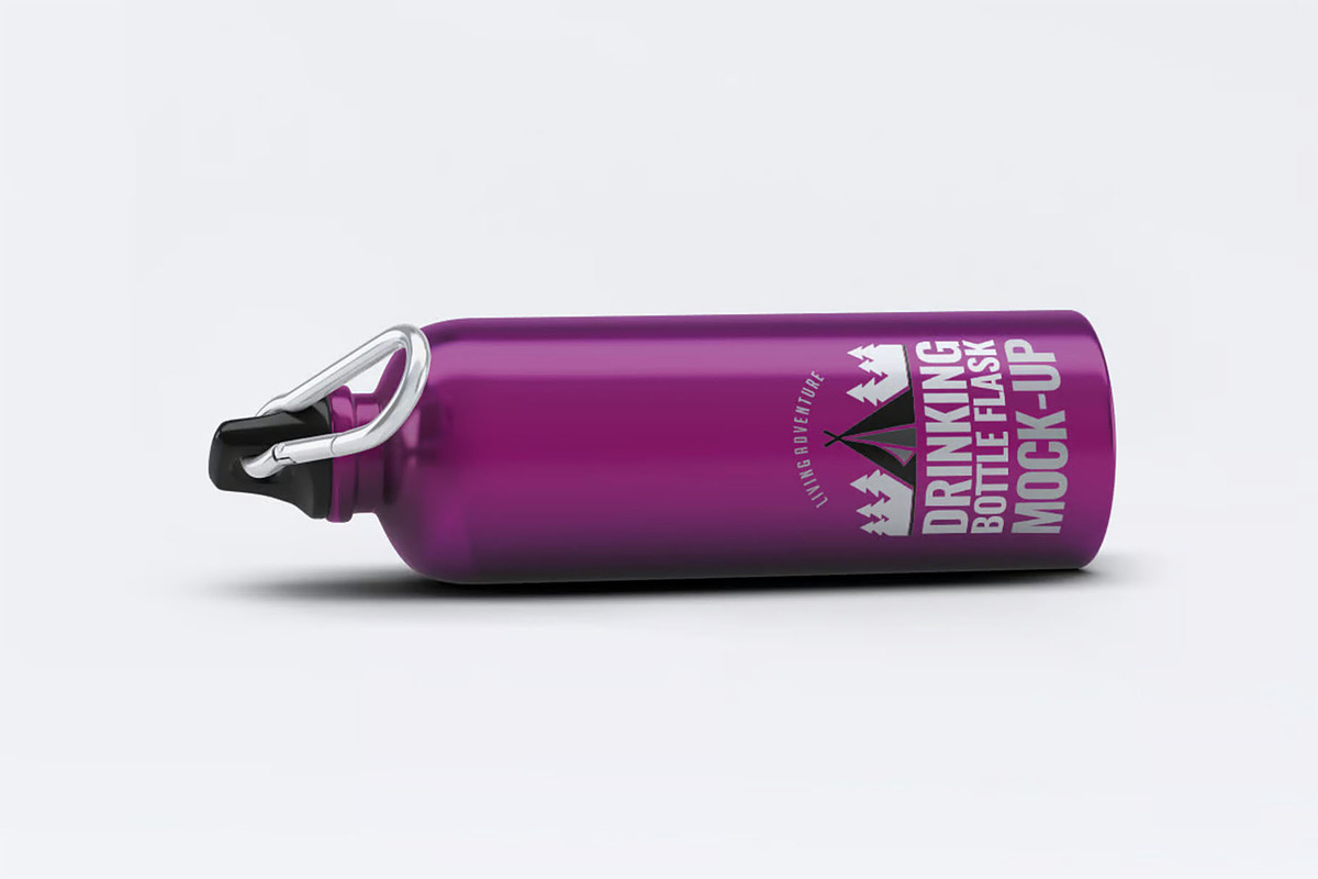 Drinking Bottle Flask Mock-Up, a Product Mockup by DesignRushMarket (Photo 2 of 6)