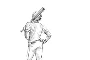 Sketchy baseball drawing set, an Illustration by RasterBird (Thumbnail 7 of 17)