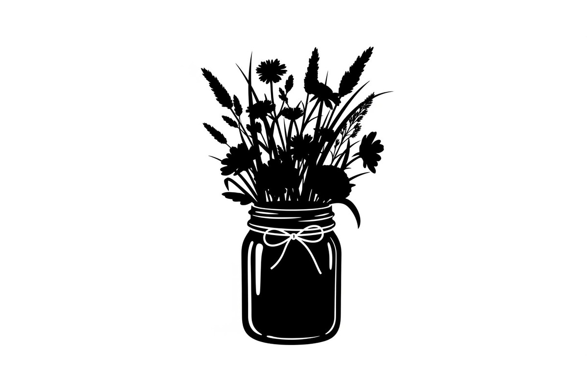 Wildflower Mason Jar SVG Bundle, an Illustration by Designs_River (Photo 15 of 31)