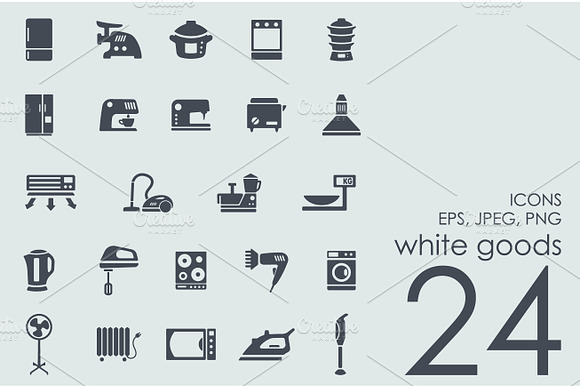 24 White Goods Icons