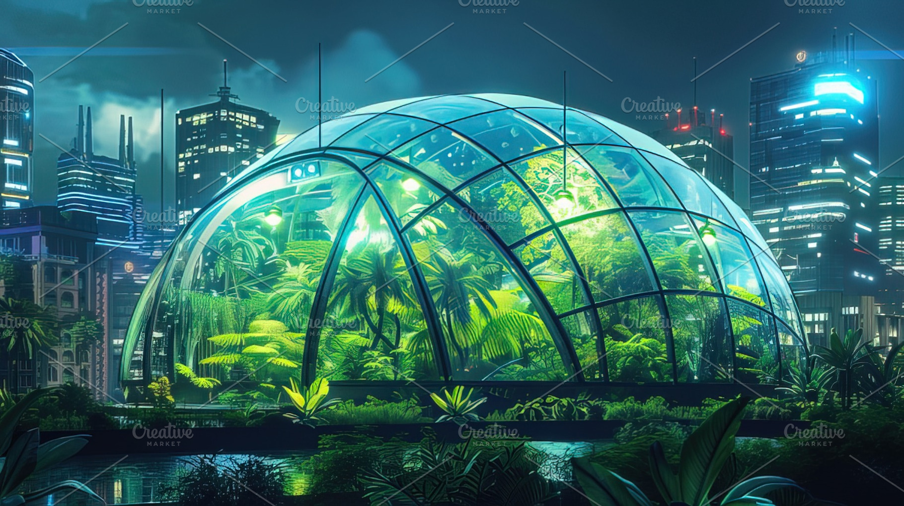 Futuristic Urban Greenhouse Dome, an Architecture Photo by Ales Munt