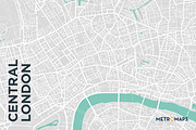 MAP SET - Pale / Turquoise - 15 Maps, a Graphic by MetroMaps (Thumbnail 4 of 16)
