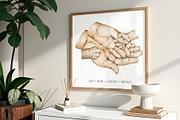 Parent and Newborn Hands Watercolor, a Person Illustration by EkaterinaViArt (Thumbnail 2 of 4)