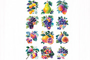 Fruit watercolor clipart set, an Object Illustration by DreamCafeArt (Thumbnail 4 of 6)