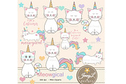 Caticorn Cat Digital Paper & Clipart, a Pattern Graphic by JennyL Designs (Thumbnail 2 of 8)
