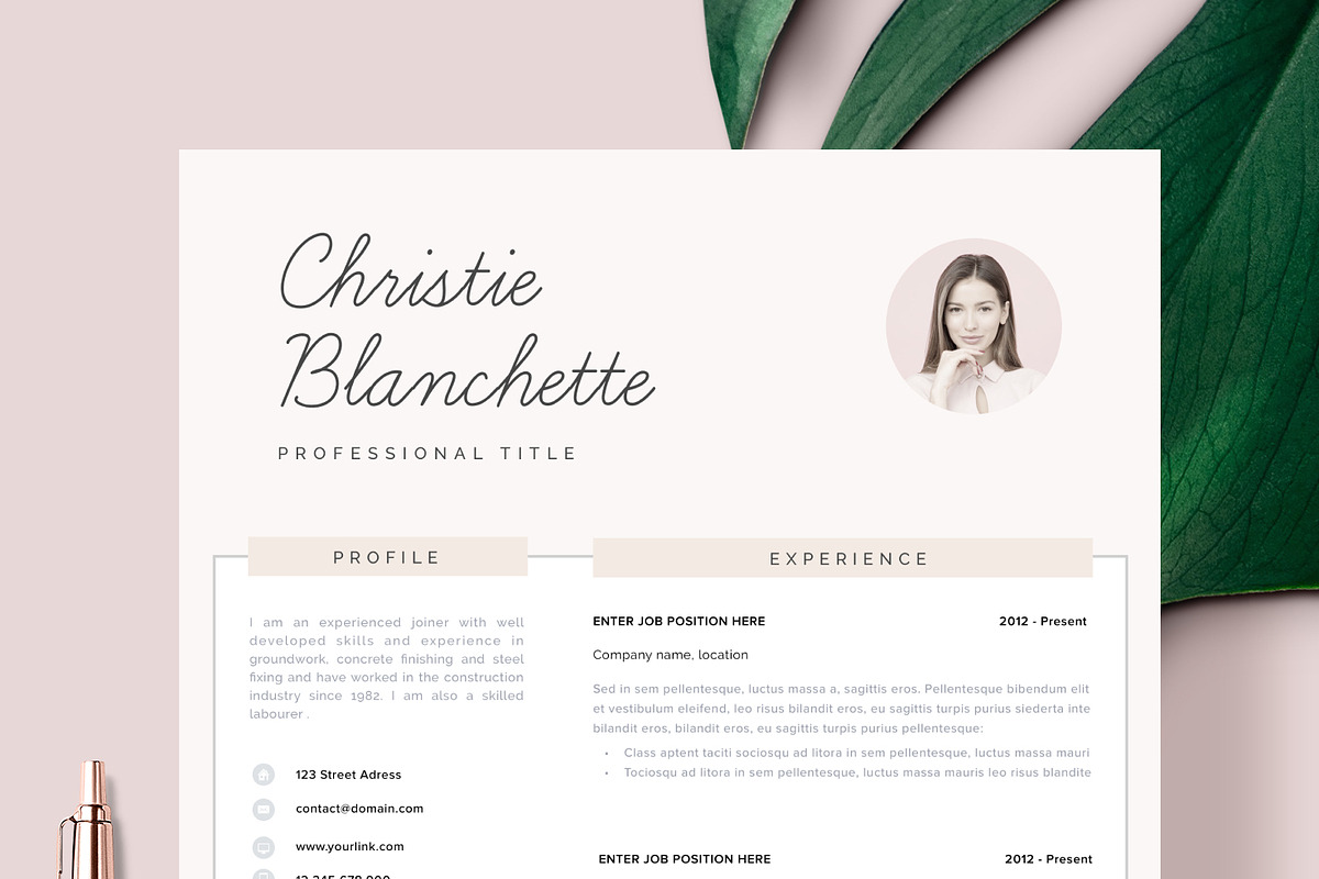 Resume Template CV 1, 2 page, a Resume Template by Resume Angels (Photo 2 of 9)