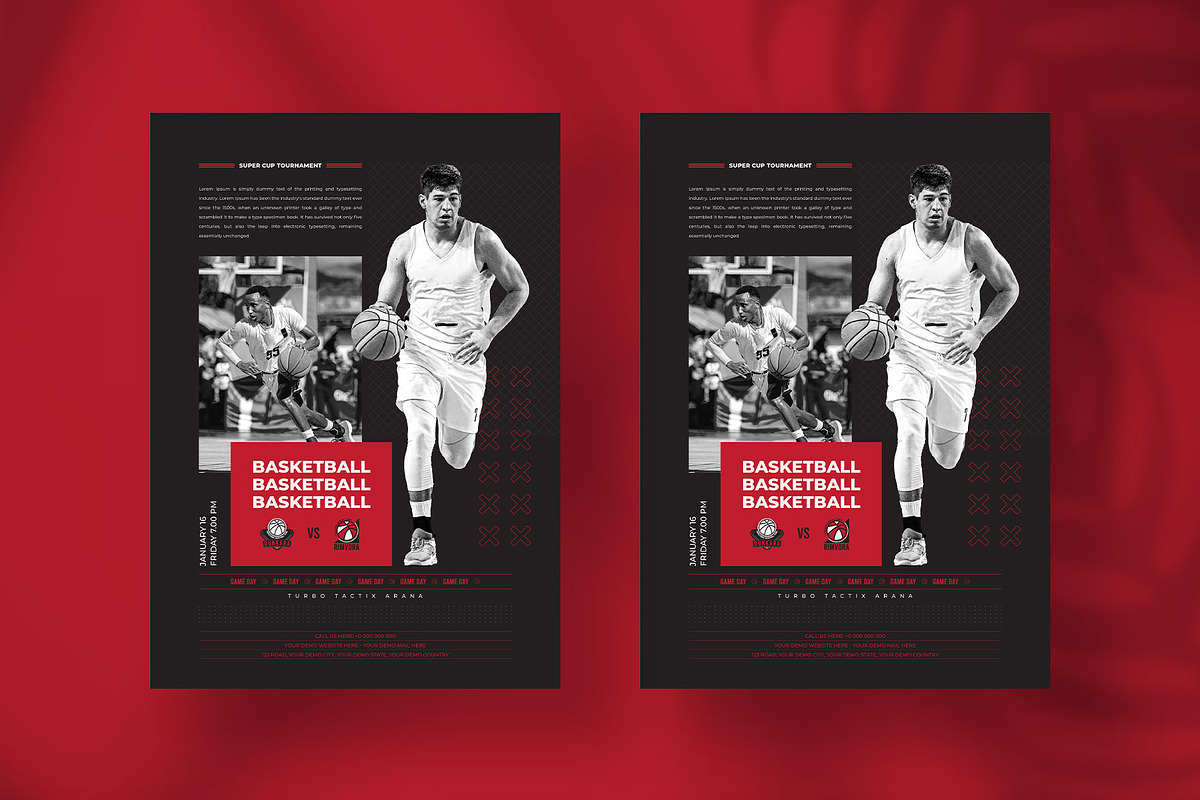 Basketball Matchday Flyer Template, a Flyer Template by Tanmoy Topu (Photo 6 of 6)