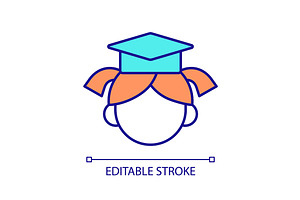 Primary school student RGB color, an Outline Icon by IMG Visuals