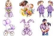 Watercolor Lilac Spring Family PNG, a Person Illustration by Canvas Craft (Thumbnail 2 of 3)