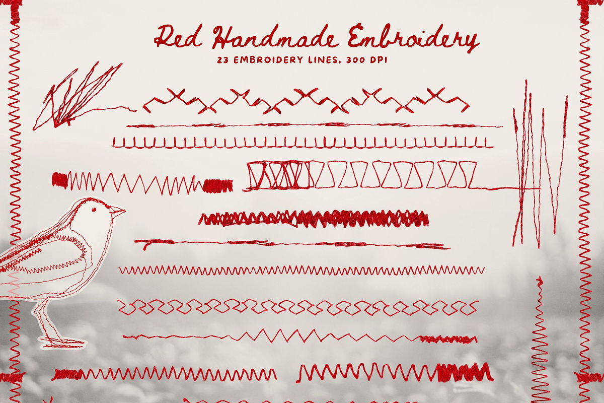 Red Handmade Embroidery Collage, an Object Graphic by InstaDesignPro (Photo 16 of 18)