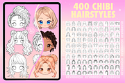 Procreate Chibi Hairstyles brushes, a Brush Add-On by Revabrush (Thumbnail 11 of 16)