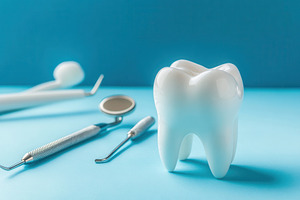 A playful depiction of dental care, a Photo by Pavel_design