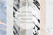 White Black and Gold Marble Texture, a Texture Graphic by UniqueMe (Thumbnail 1 of 15)