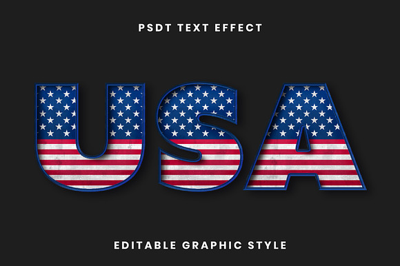 USA Flag Texture Text Effect preview 2