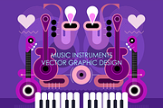 Music Instruments Vector Poster Desi, an Object Graphic by danjazzia (Thumbnail 3 of 3)