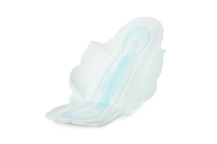 Fresh sanitary pad isolated on white background, a Health & Medical Photo by AtlasStudio PRO