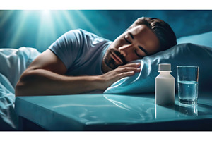 Man peacefully sleeping with a, a Health & Medical Photo by Igor Tichonow