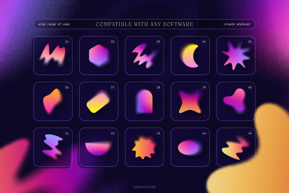 Blurry Gradient Shapes Collection, an Object Graphic by Samolevsky (Photo 5 of 15)