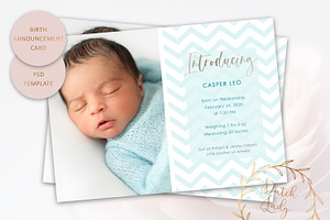 Birth Announcement Card Template 12